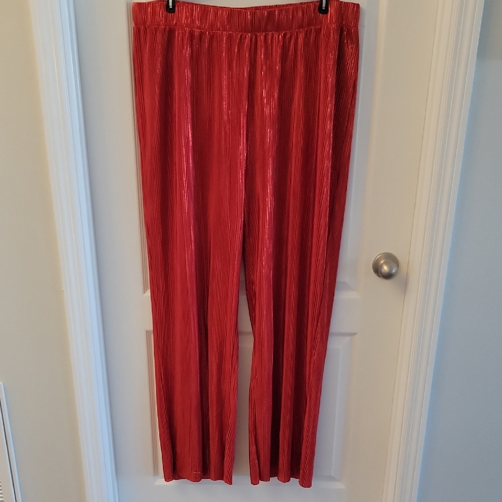 Fashion Nova Vibrant Red Wide Leg Pants, Size 3X